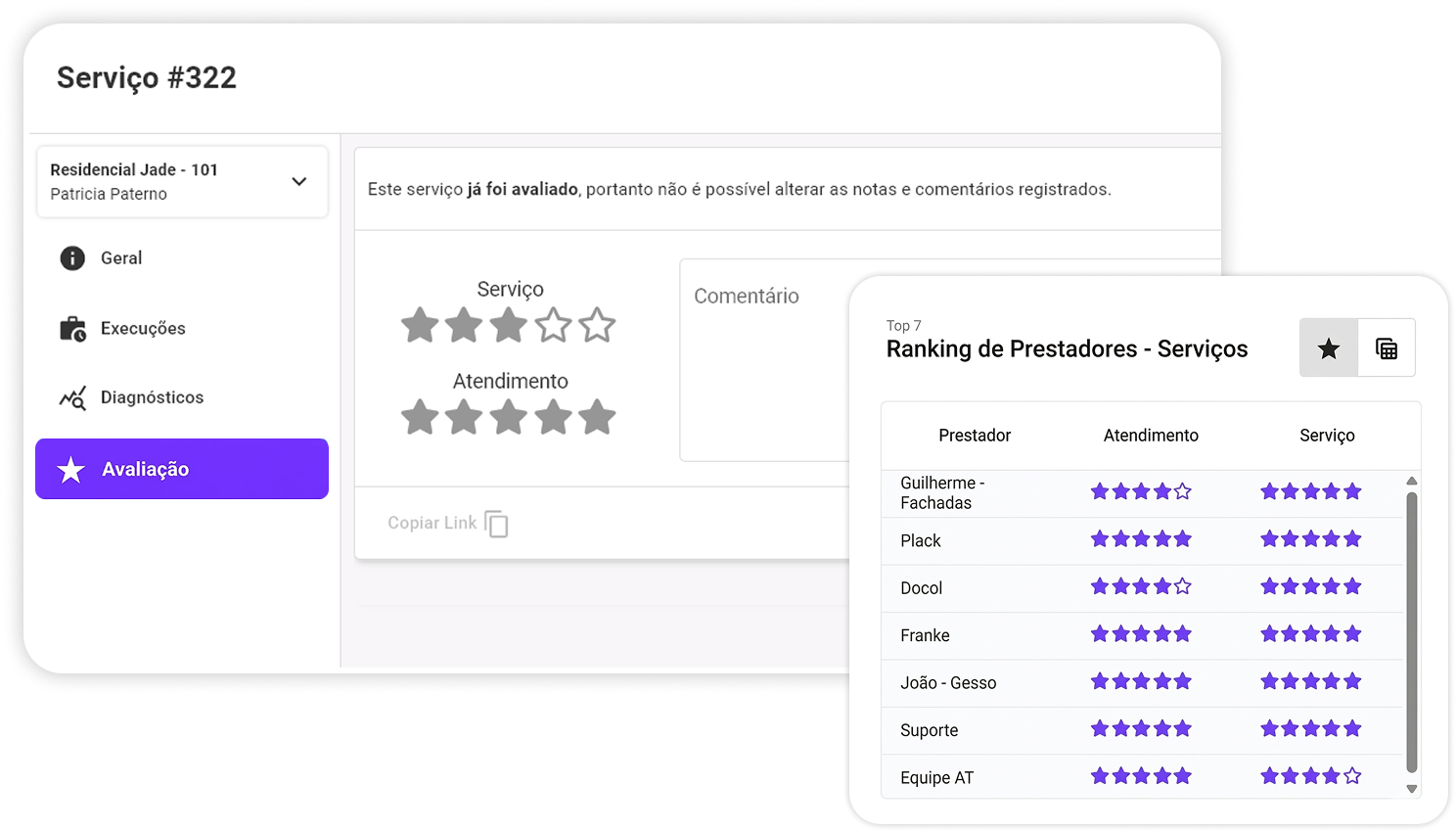 Avaliações e Feedbacks